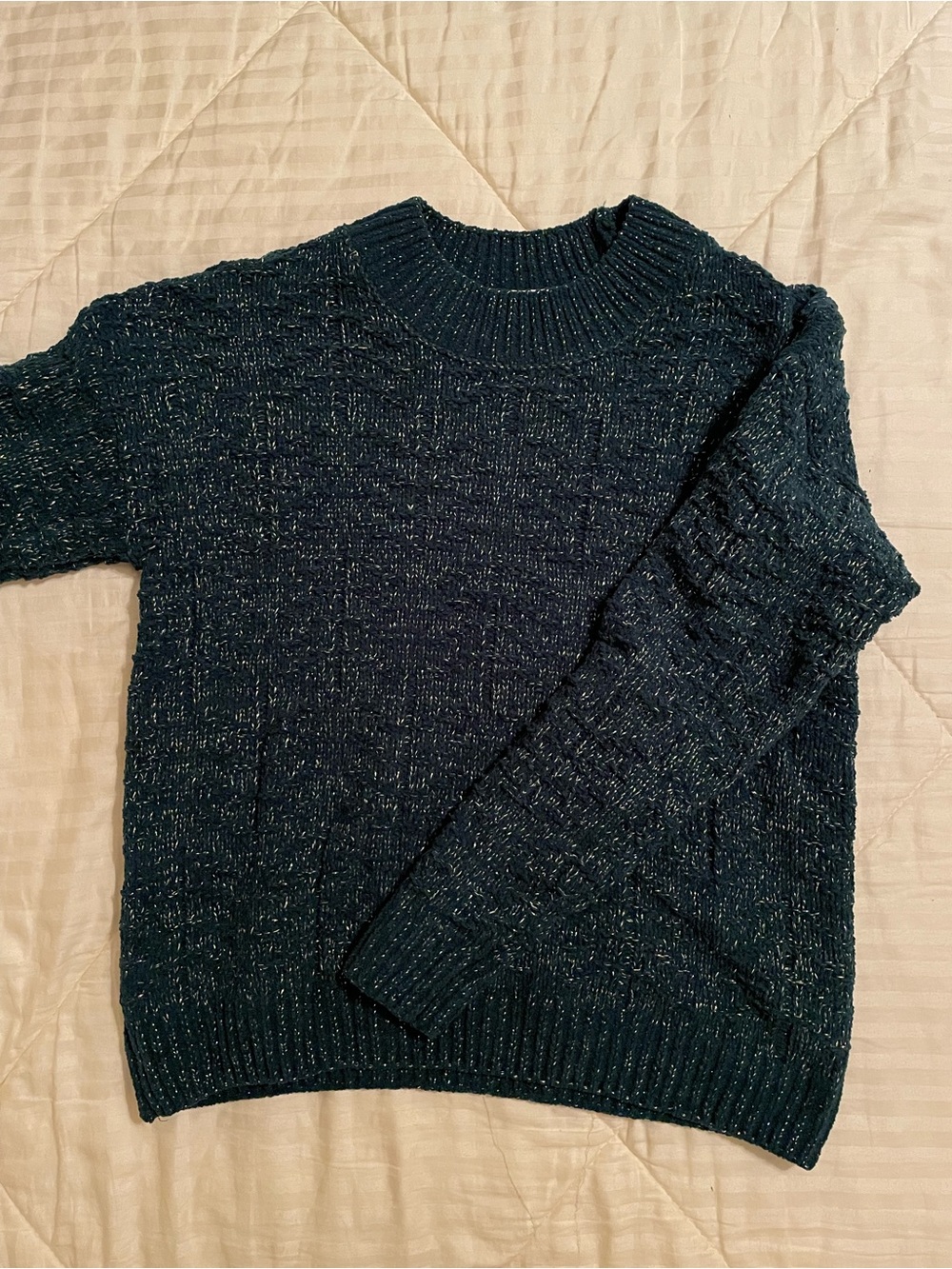 Weatherproof Dark Green and Silver Crewneck Sweater